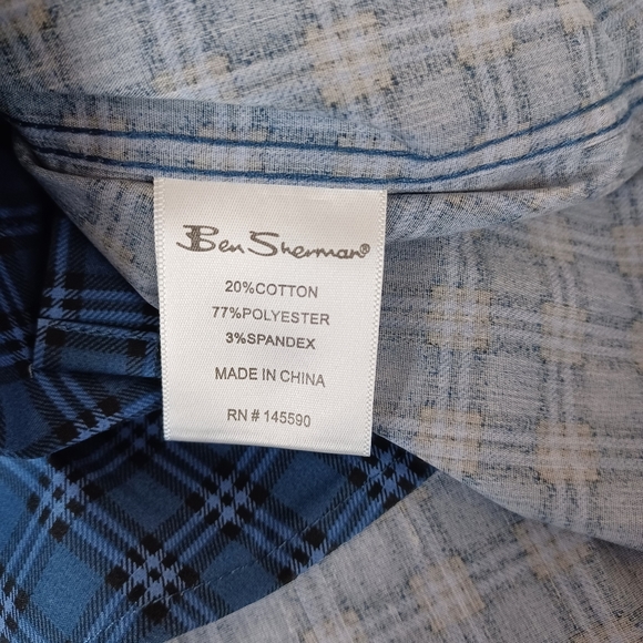 Ben Sherman Plaid Shirt Long Sleeve Button Front  Men Size S - Picture 8 of 13